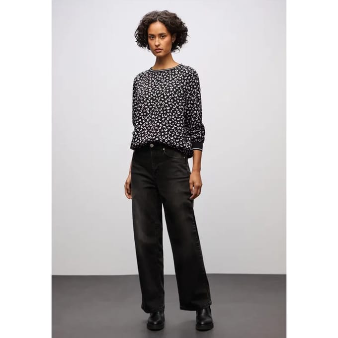 Bedrukte blouse met tape details