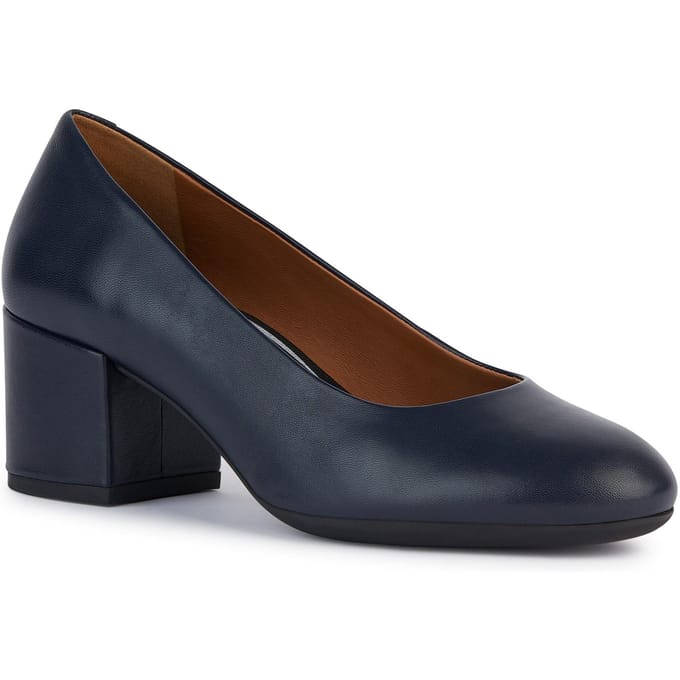 Geox D ELEANA A Leren Rund Volnerf Vrouwenhakken Navy