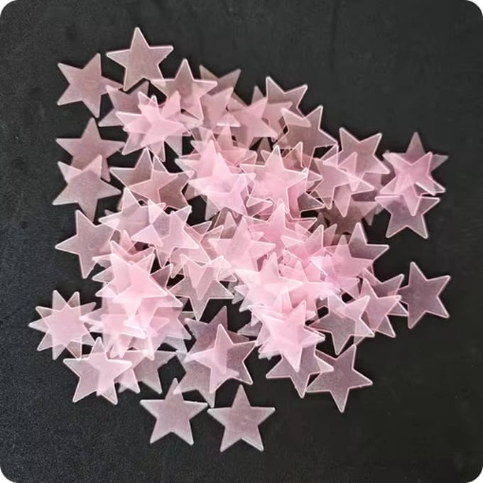 Ulanax® | Glow in the Dark Sterren - Set van 100 - 3D Muurstickers - Roze |