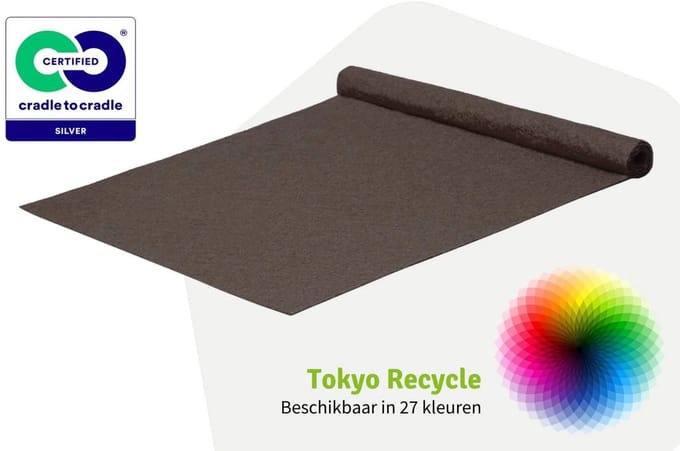 GJ Floors - Budget loper Tokyo Recycle | Taupe - Breedte x Lengte: 2 meter / 8 meter