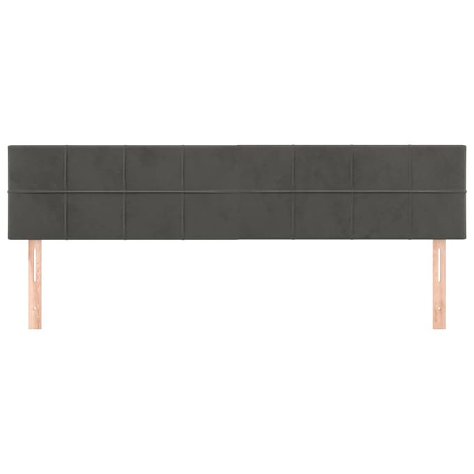 vidaXL - Hoofdborden - 180x5x78/88 - cm - fluweel - donkergrijs