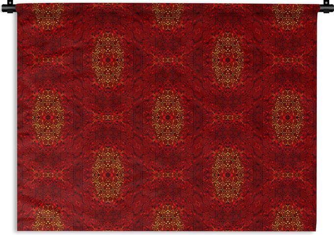 Wandkleed - Wanddoek - Patroon - Abstract - Rood - 120x90 cm - Wandtapijt