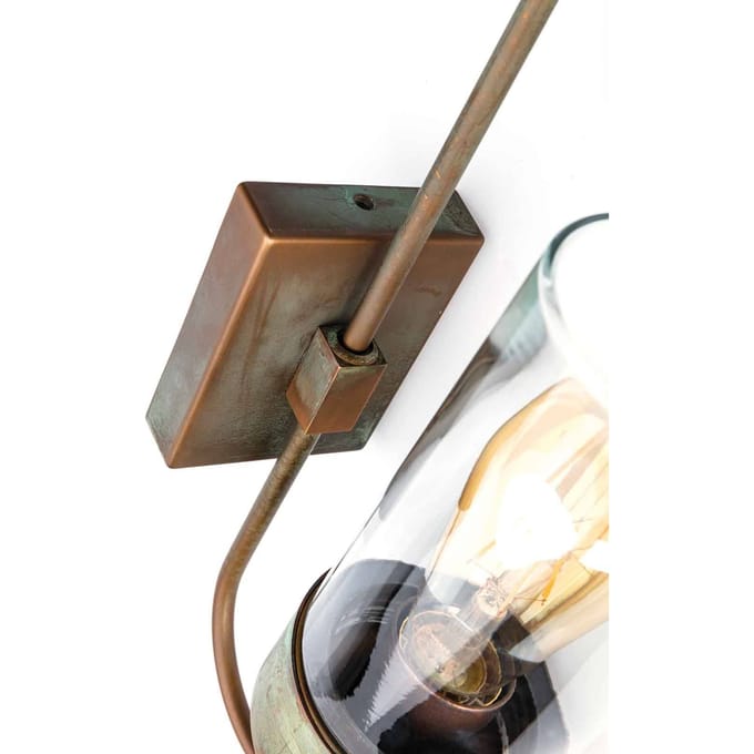 Moretti Luce Buitenwandlamp Silindar 3355,messing antiek/helder