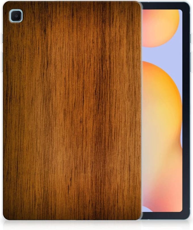 Samsung Galaxy Tab S6 Lite | S6 Lite (2022) Silicone Tablet Hoes Donker Hout