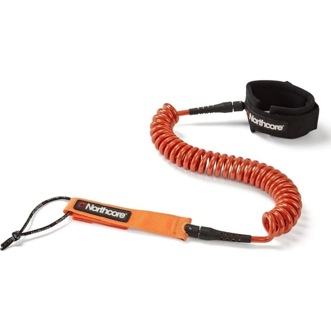 2026 Northcore 10FT SUP Coiled Leash - Orange