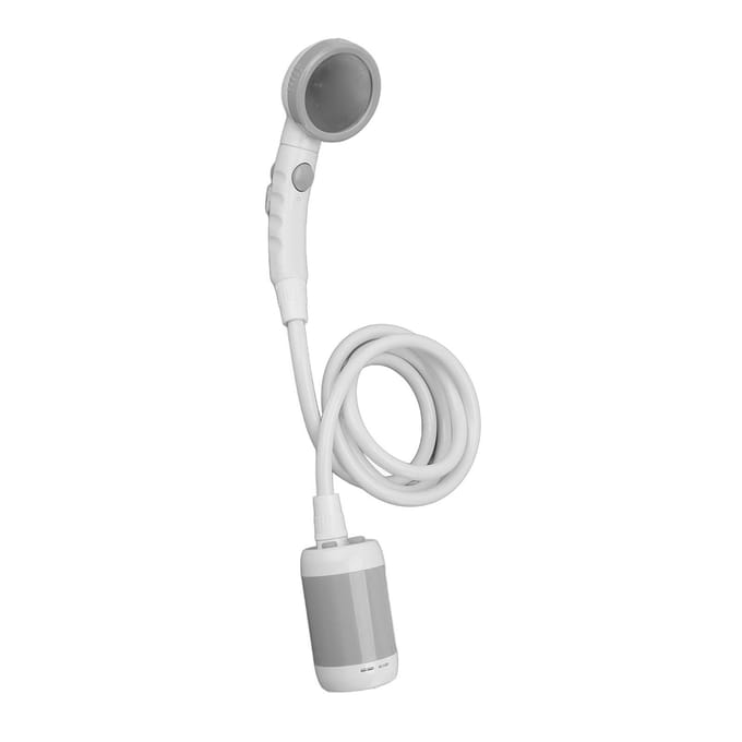 Ensemble de douche portable ABS acier inoxydable PVC 3 vitesses électrique alimenté par batterie pompe de douche de camping pour gris argent