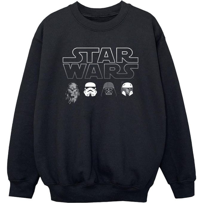 Star Wars Jongens Sweatshirt met Karakterhoofden (Zwart)