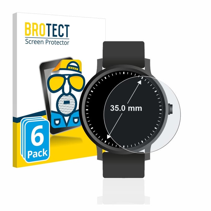 BROTECT - Screenprotector voor Horloges (Rond, ø: 35 mm) - Folie Beschermfolie matte 6 Stuks
