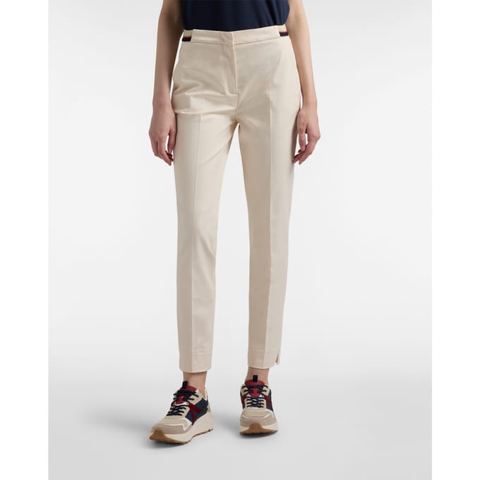 Chino broek met elastische beige vrouw