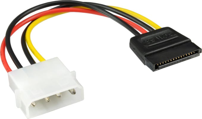 Molex (m) - SATA (v) adapter - 0,30 meter