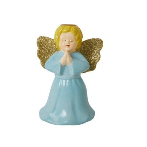 Rice kerst kandelaar engel large baby blauw