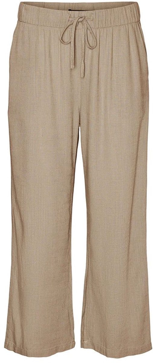 Vero Moda Line Cropped Linen Mix Broek Groen M / 32 Vrouw
