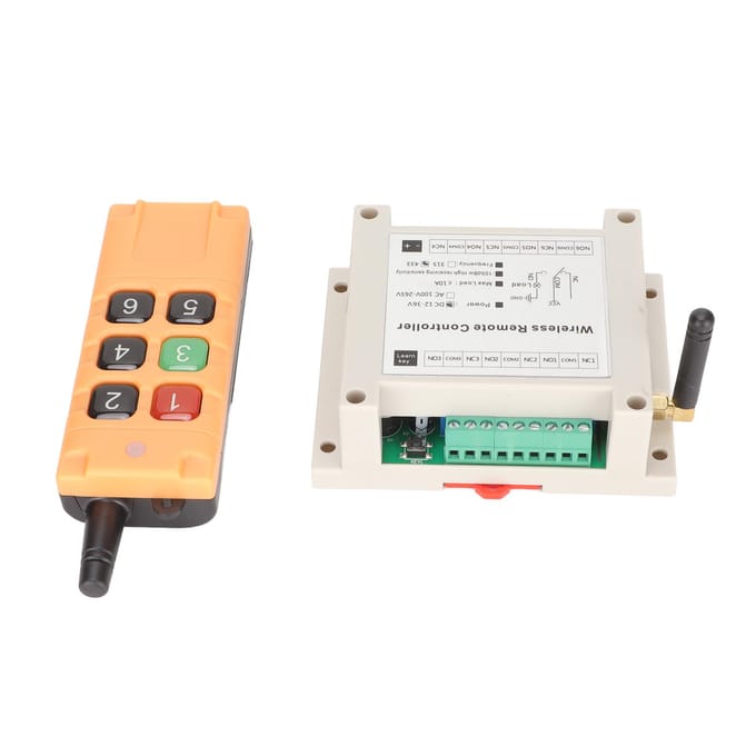 Afstandsbedieningsschakelaar Multifunctioneel 6CH 433Mhz Afstandsbedieningsrelais voor Elektrische Deuren Ramen beige