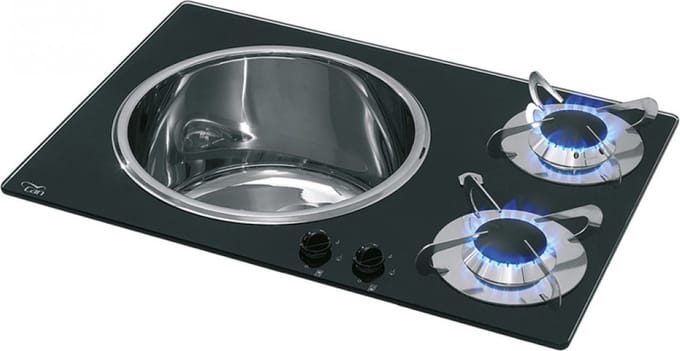 Can Kookplaat 2-Pits met linkse Spoelbak PV1360 Crystal