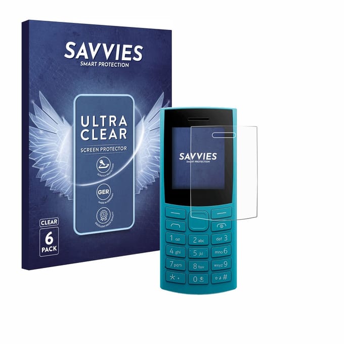 Savvies - Screenprotector voor Nokia 105 4G 2nd Edition - Folie Beschermfolie transparant 6 Stuks