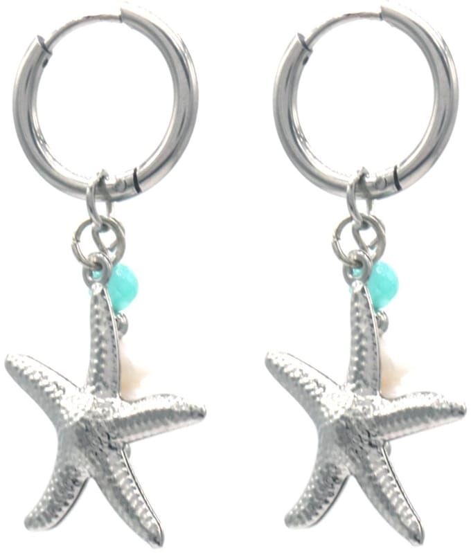 RVS Oorbellen - Zeester - 3.5x1.5cm - Zilver - dames - zomers - trendy - hip