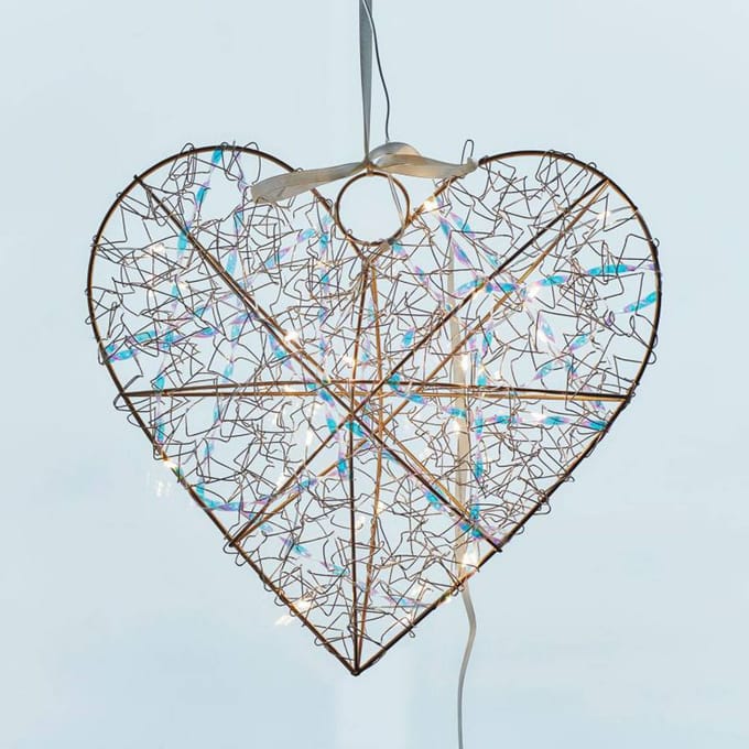 Sirius LED-interieurdecoratie Lily Heart, goud, 30 x 30 cm, batterij