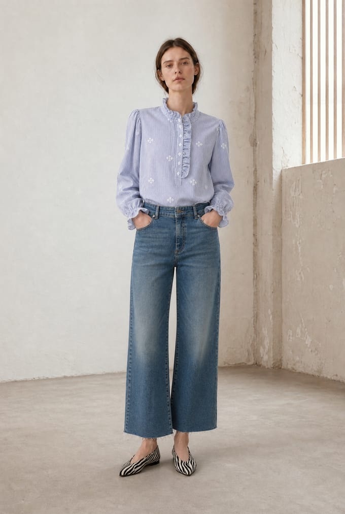Rina striped blouse | Blue White - Blue White / S