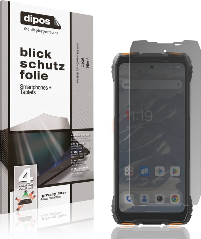 dipos – Matte Privacy Screenprotector geschikt voor Oscal Pilot 6 | Anti-Spy Beschermfolie