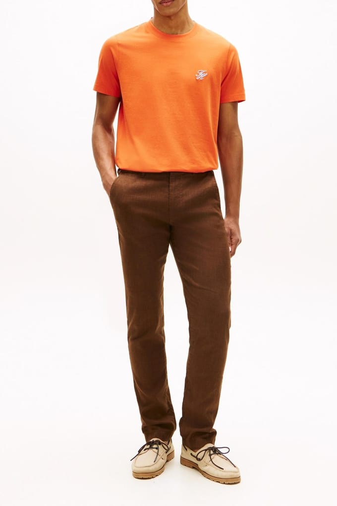 Tommy Hilfiger Script Monogram T-shirt Brilliant Orange Taglia: M | Magliette basic Outlet | Uomo | Arancione