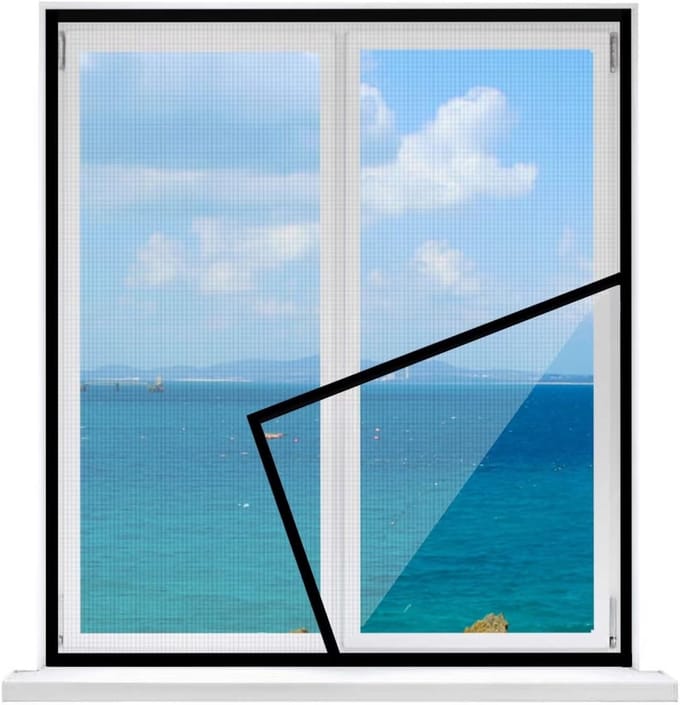 Window Screen 120x130cm，Air Can Flow Freely, Screen Window Insect Protection, Balcony Windows Living Room Outside Window，Black