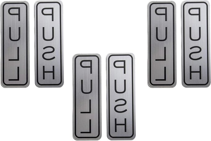 Deurbord Push Pull - Duw Trek Borden - Deur Aanduiding - Geborsteld RVS - 5 x 15 inch - Zilver