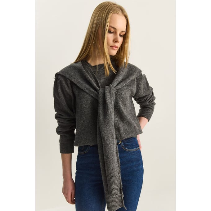 Regular Fit Crew Neck Geribbelde Trui