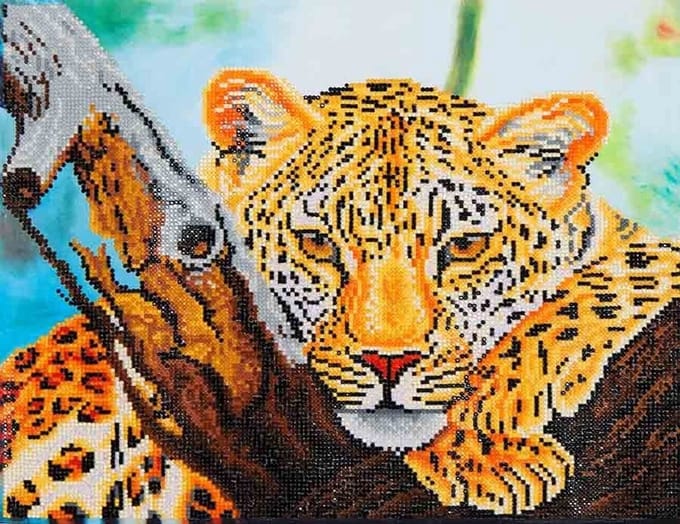 DIAMOND DOTZ Leopard Look - Diamond Painting - 15.459 Dotz - 46x36 cm