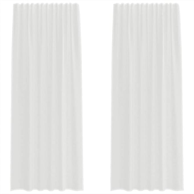 vidaXL - Gordijnen - voile - met - roedezakken - 2 - st - wit