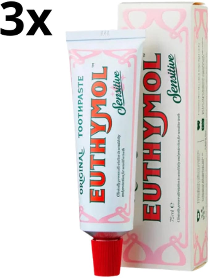 Euthymol Sensitive Tandpasta - 3 x 75 ml - Voordeelverpakking