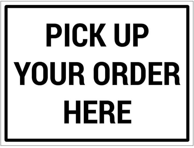Pick up your order here bord | gecoat dibond materiaal | 80 x 60 cm