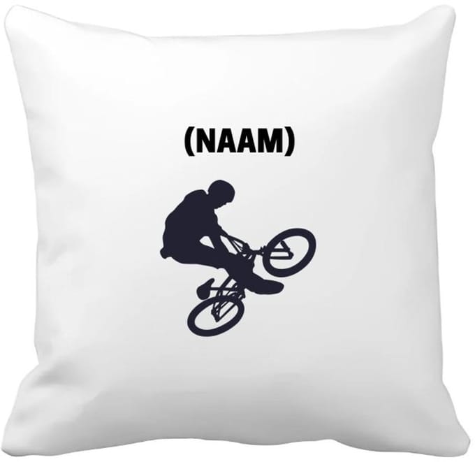 Akyol - bmx met eigen naam Kussen hoes - Sport - fietser - fiets - 40 bij 40 cm