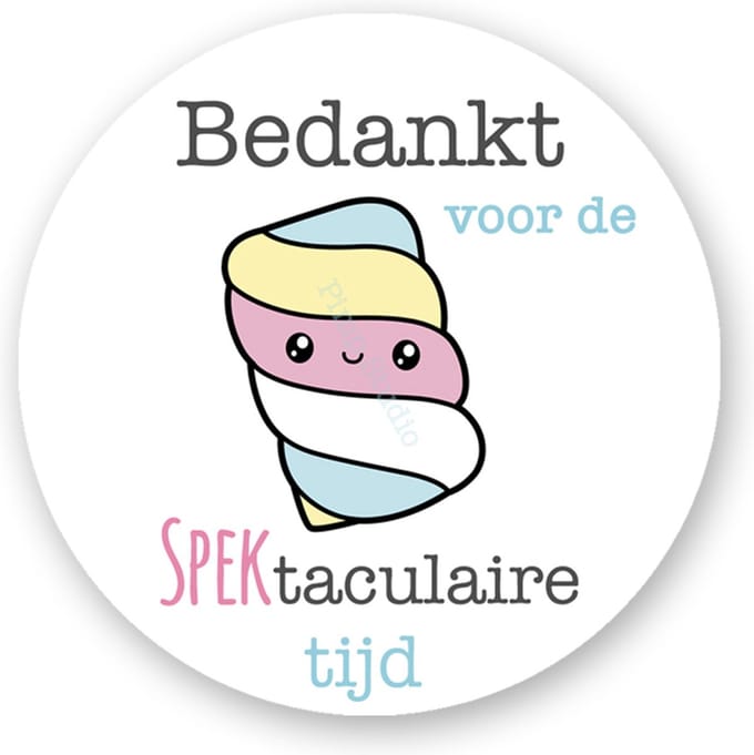 Pimp Studio Traktatiestickers - Bedankt voor de spektaculaire tijd - 25 stuks