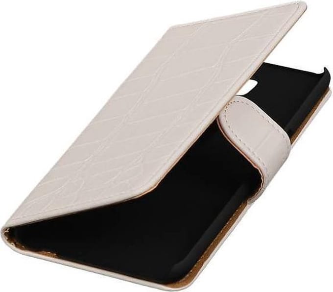Croco Bookstyle Wallet Case Hoesje Geschikt voor LG X Screen Wit