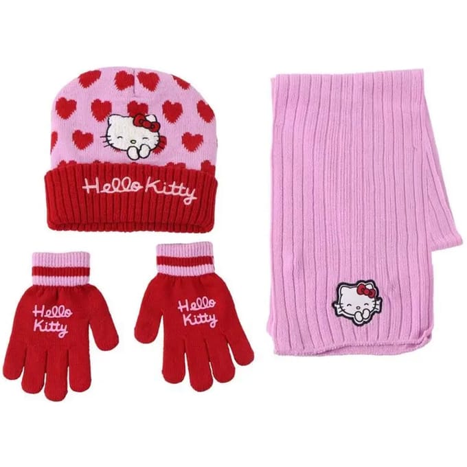 Set met muts, handschoenen en sjaal kind Cerda Hello Kitty