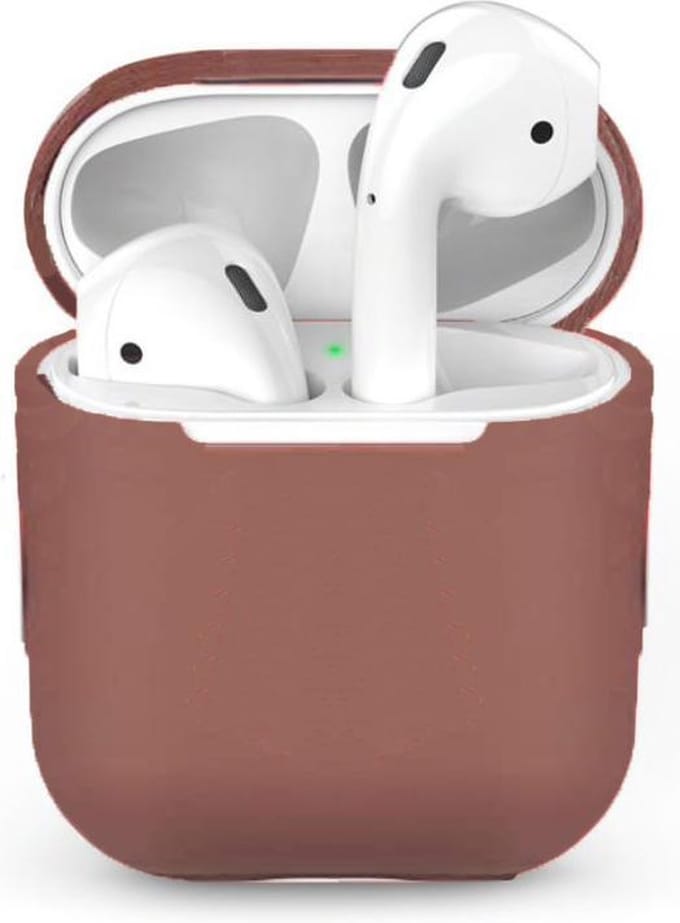Siliconen case geschikt voor Apple Airpods - Bruin