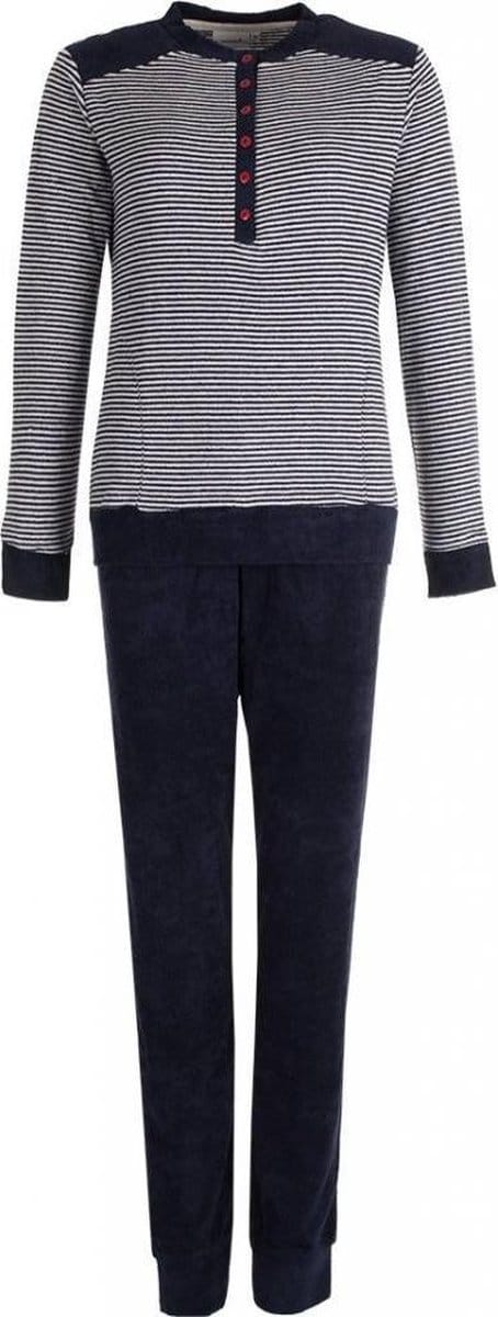 Pyjamaset Pastunette - Cozy Stripes - Blauw - Badstof - Maat 48