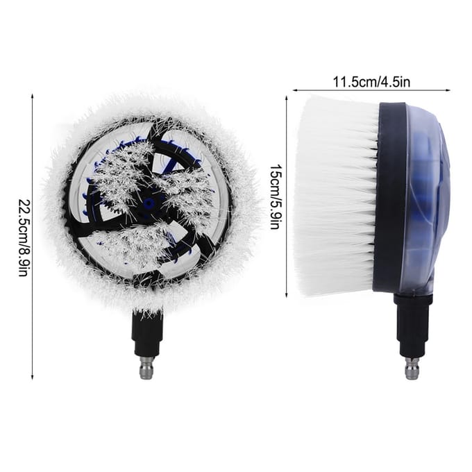 Brosse de lavage rotative 360 degrés en forme d'éventail pour pistolet à eau haute pression Connecteur rapide 14 gray