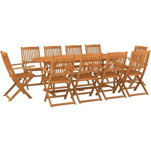 vidaXL - 11-delige - Tuinset - 220x90x75 - cm - massief - acaciahout