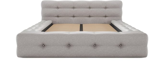 Vente-unique Bedframe stof lichtgrijs 180 x 200 cm (Super King Size Bed)