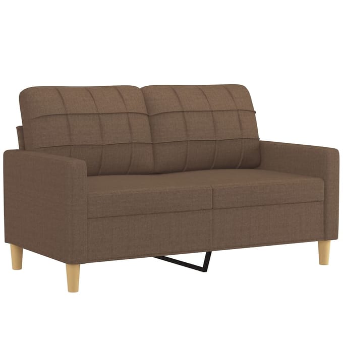 vidaXL - 4-delige - Loungeset - met - kussens - stof - bruin