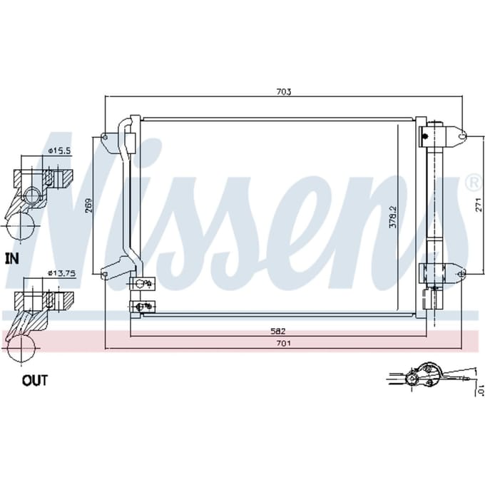 Condensator, airconditioning NISSENS 940238