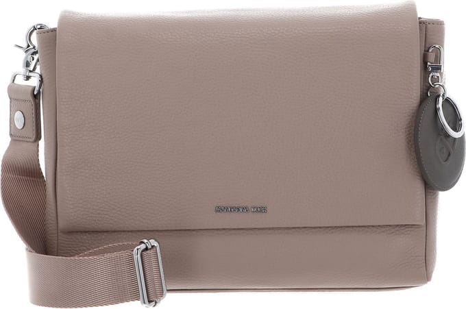 MANDARINA DUCK Leren Schoudertas Mellow Leather Messenger Warm Taupe