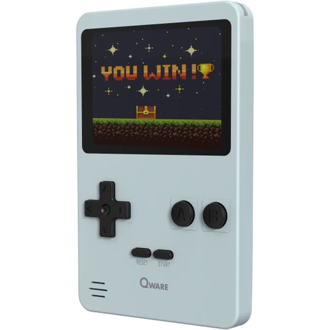 Qware - Retro Gamer - Retro Spelcomputer - Retro Console - Mini Spelcomputer - 2.8 inch - 8-Bit - 240 Games - Klassiek - Nostalgie - Spelletjes - Grijs
