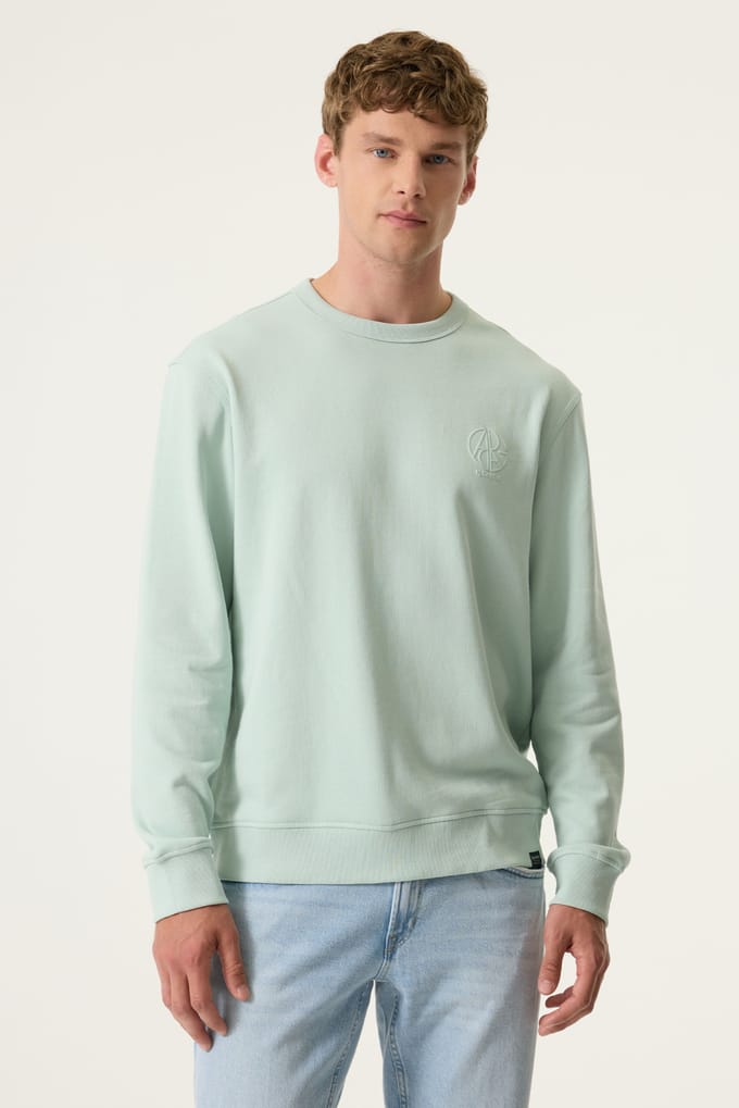 GARCIA Heren Effen Sweater Groen Lange mouw