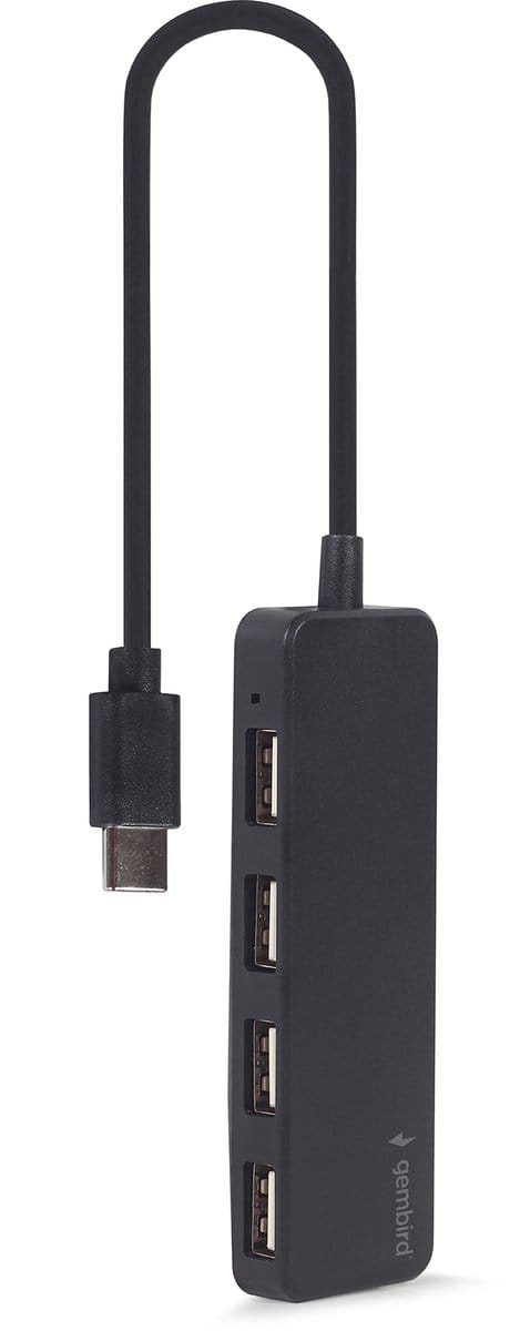 4 poorts USB 2.0 hub4-poorts USB Type-C hub, zwart