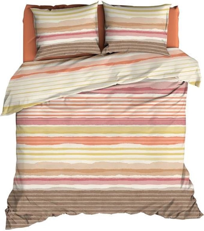 Romanette Donnie Dekbedovertrek - Extra breed - 260x200/220 cm - Coral