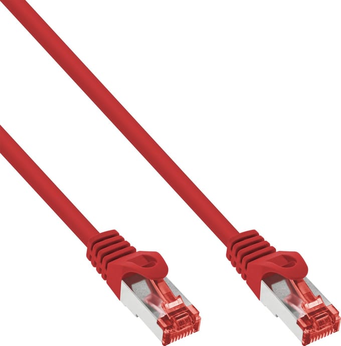 InLine® Patchkabel, S/FTP (PiMf), Cat.6, halogeenvrij, koper, rood, 0,3m