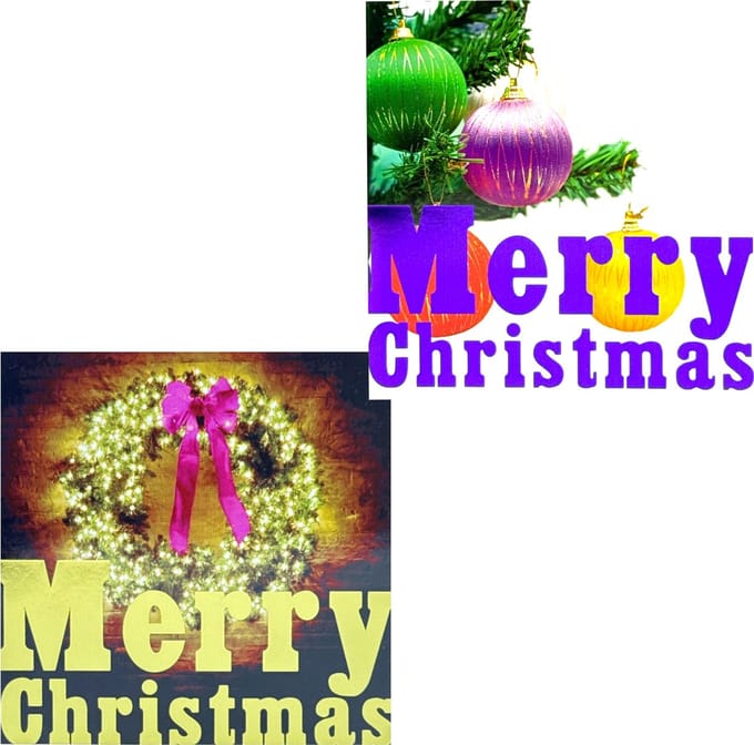 10 Dubbele Kerstkaarten Met Envelop - 2 Designs -12.5 x 12.5 cm