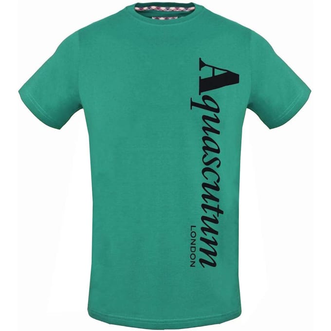 Aquascutum verticaal logo groen T-shirt